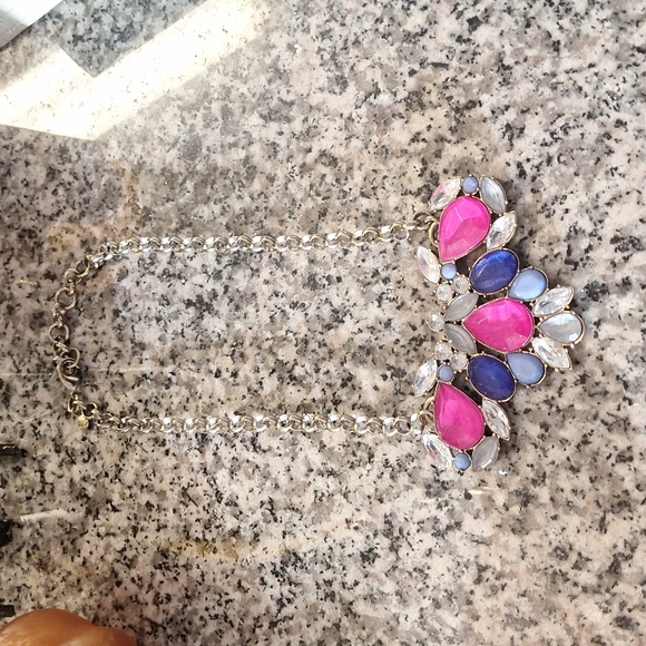 J. Crew Pink and Blue Statement Necklace - Picture 2 of 4